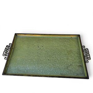 Vintage 1960's KYES Mid Century Modern MCM Avocado Green Tray